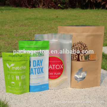 4oz 8oz paper kraft ziplock bags for dried nuts packaging